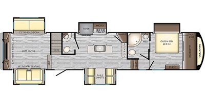 2019 CrossRoads Volante High Profile 5th Wheel VL3861BL High Profile floorplan