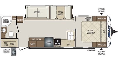 2019 Keystone Bullet (West) 261RBSWE floorplan