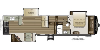 2019 Keystone Cougar (East) 362RKS floorplan