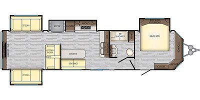 2019 CrossRoads Hampton HP373RDD floorplan