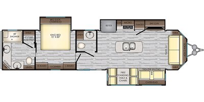 2019 CrossRoads Hampton HP372FDB floorplan