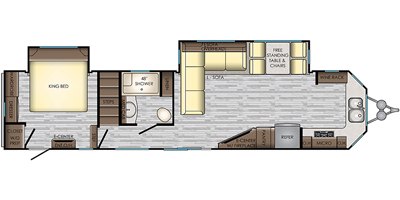 2019 CrossRoads Hampton HP371FKL floorplan