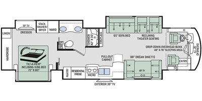 2019 Thor Motor Coach Aria 3902 floorplan