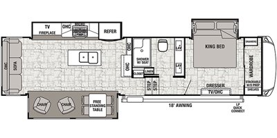 2019 Forest River Cedar Creek Hathaway Edition 34RL2 floorplan