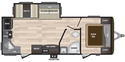 2019 Keystone Hideout (West) 25RKSWE floorplan