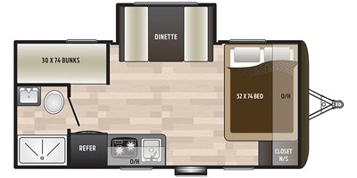 2019 Keystone Hideout (All Regions) 176LHS floorplan