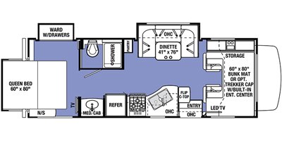 2019 Forest River Sunseeker 2500TS floorplan