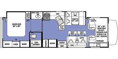 2019 Forest River Sunseeker 3050S floorplan