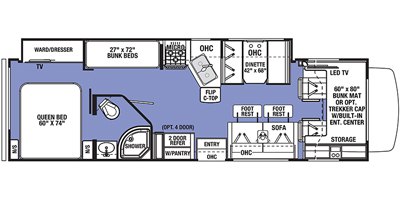 2019 Forest River Sunseeker 3270S floorplan