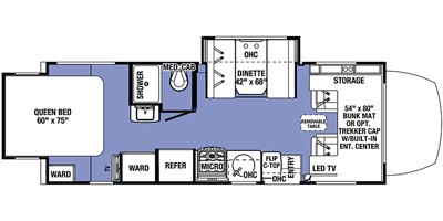 2019 Forest River Sunseeker 2400R MBS floorplan