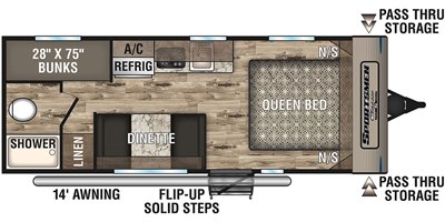 2019 KZ Sportsmen Classic 181BH floorplan