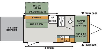 2019 KZ Sportsmen Classic 180THT floorplan