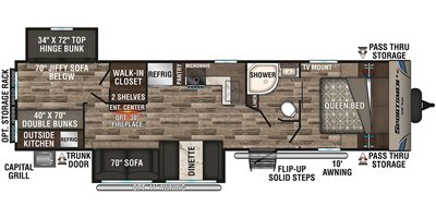 2019 KZ Sportsmen LE 322BHKLE floorplan