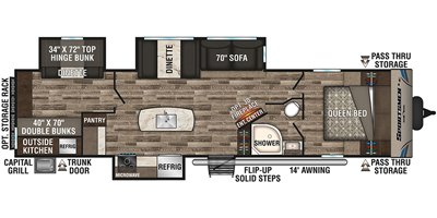 2019 KZ Sportsmen LE 333BHKLE floorplan