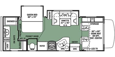 2019 Forest River Sunseeker 2420MS floorplan