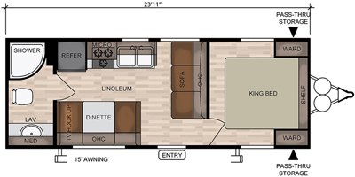 2019 East To West Della Terra 25 KRB floorplan