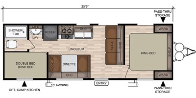 2019 East To West Della Terra 27 KNS floorplan