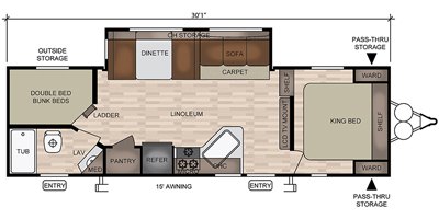 2019 East To West Della Terra 27 K2D floorplan