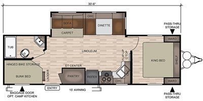 2019 East To West Della Terra 28 KRD floorplan