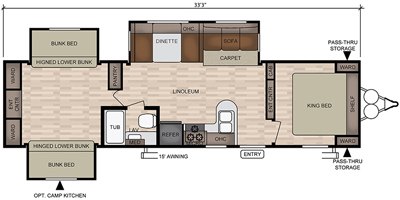 2019 East To West Della Terra 31 K3S floorplan