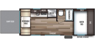 2019 Forest River Cherokee Wolf Pup 18RJB floorplan