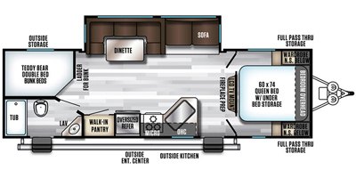 2019 Forest River Cherokee Alpha Wolf 26DBH-L floorplan