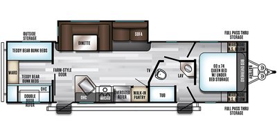 2019 Forest River Cherokee Alpha Wolf 29QB-L floorplan