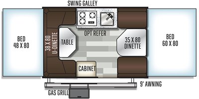 2019 Forest River Flagstaff MAC / LTD 208 floorplan