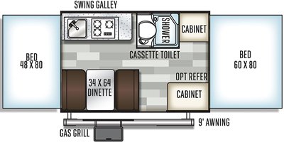 2019 Forest River Rockwood Freedom 1950 floorplan