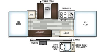 2019 Forest River Rockwood Freedom 2318G floorplan