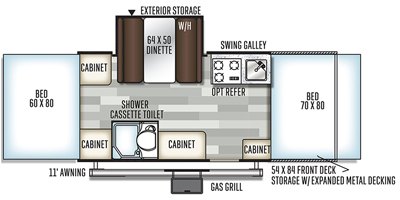 2019 Forest River Rockwood Extreme Sports Package 232ESP floorplan