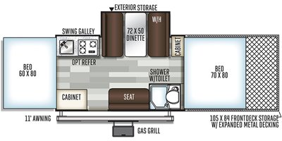 2019 Forest River Rockwood Extreme Sports Package 282TESP floorplan