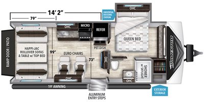 2019 Grand Design Momentum G-Class (Travel Trailer) 21G floorplan