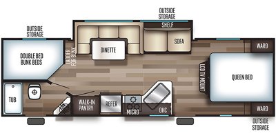 2019 Forest River Cherokee Grey Wolf 26DBH floorplan