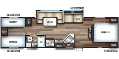 2019 Forest River Cherokee Grey Wolf 29BH floorplan