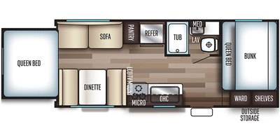 2019 Forest River Cherokee Grey Wolf 19SM floorplan