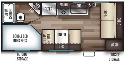 2019 Forest River Cherokee Grey Wolf 17BHSE floorplan