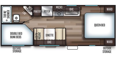 2019 Forest River Cherokee Grey Wolf 22MKSE floorplan