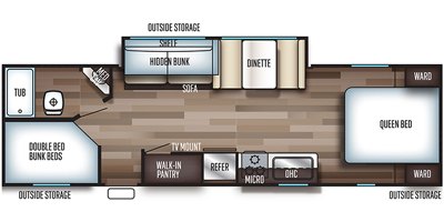 2019 Forest River Cherokee Grey Wolf 26CKSE floorplan