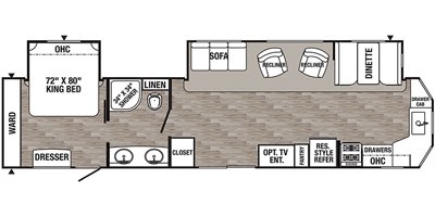 2019 Palomino Puma Destination 39PFK floorplan