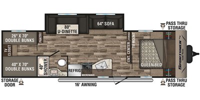 2019 KZ Sportsmen SE 301BHSE floorplan