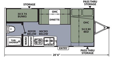 2019 Coachmen Apex Nano 185BH floorplan