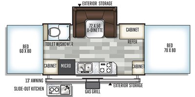 2019 Forest River Flagstaff High Wall Series HW27KS floorplan