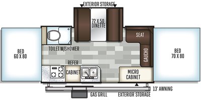 2019 Forest River Flagstaff High Wall Series HW27SC floorplan