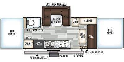 2019 Forest River Flagstaff High Wall Series HW29SC floorplan