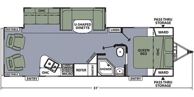 2019 Coachmen Apex Ultra Lite Deep Slide 279RLSS floorplan