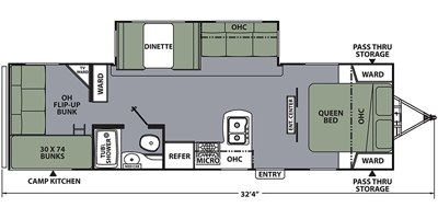 2019 Coachmen Apex Ultra Lite Deep Slide 289TBSS floorplan