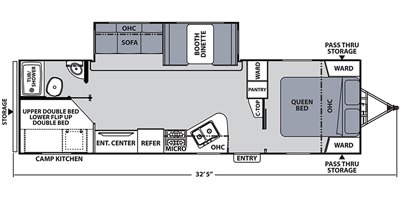 2019 Coachmen Apex Ultra Lite Deep Slide 287BHS floorplan