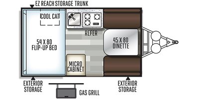 2019 Forest River Flagstaff Hard Side T12RB floorplan