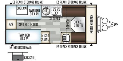 2019 Forest River Rockwood Hard Side A213HW floorplan